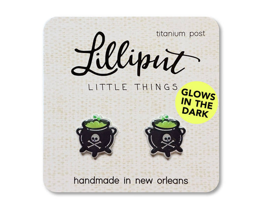 Cauldron Earrings - GLOW IN THE DARK / Halloween Earrings