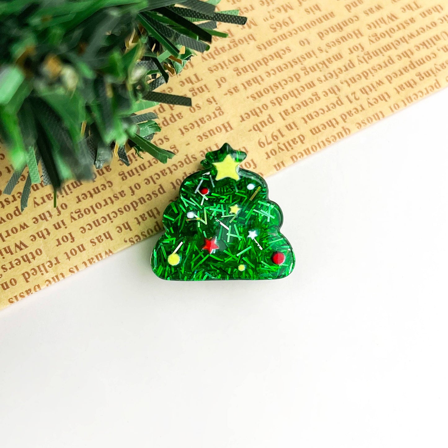 Christmas Mini Hair Claw Clips, Christmas Tree Hair Clip