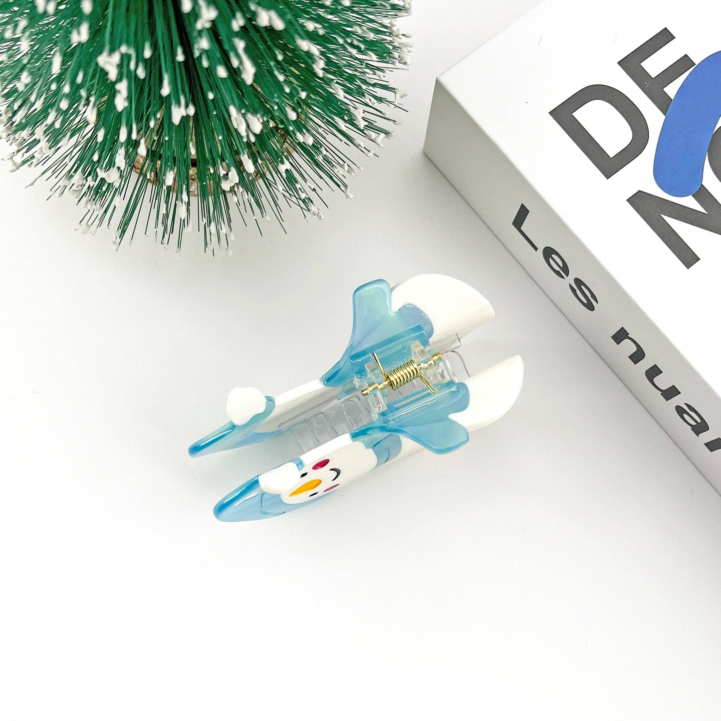 Cartoon Snowman Claw Clip, Christmas Acetate Hair Clip