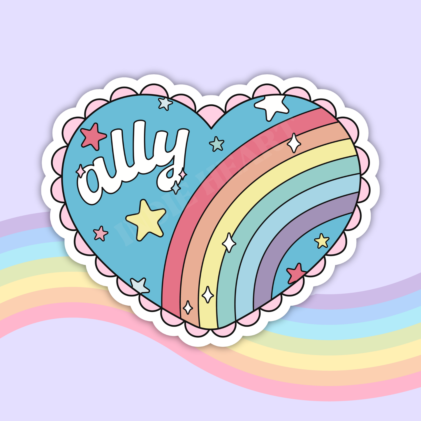 Ally Rainbow Heart Vinyl Sticker ‚Äì LGBTQ+ Pride