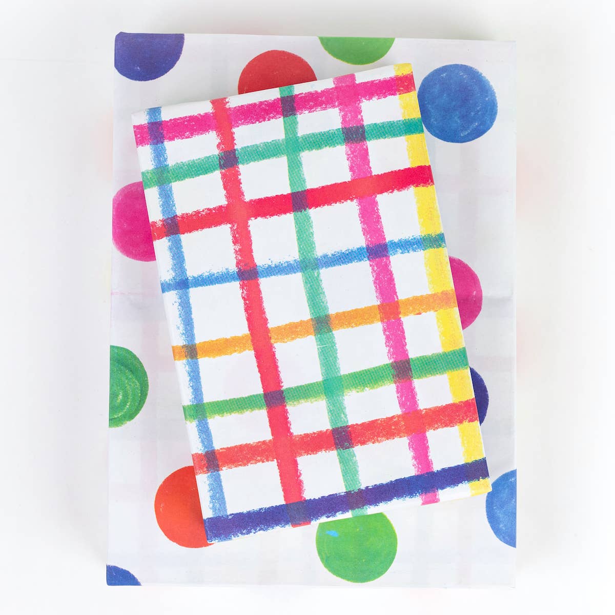 Jumbo Plaid/ Dot ‚Ä¢ DOUBLE-SIDED PARTY ECO WRAPPING PAPER