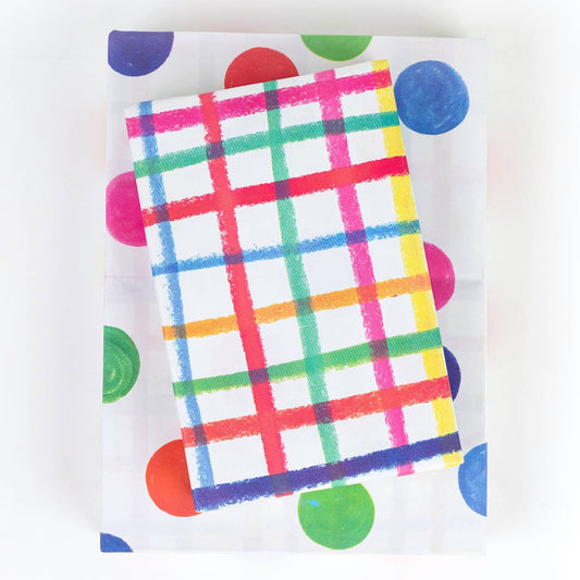 Jumbo Plaid/ Dot ‚Ä¢ DOUBLE-SIDED PARTY ECO WRAPPING PAPER