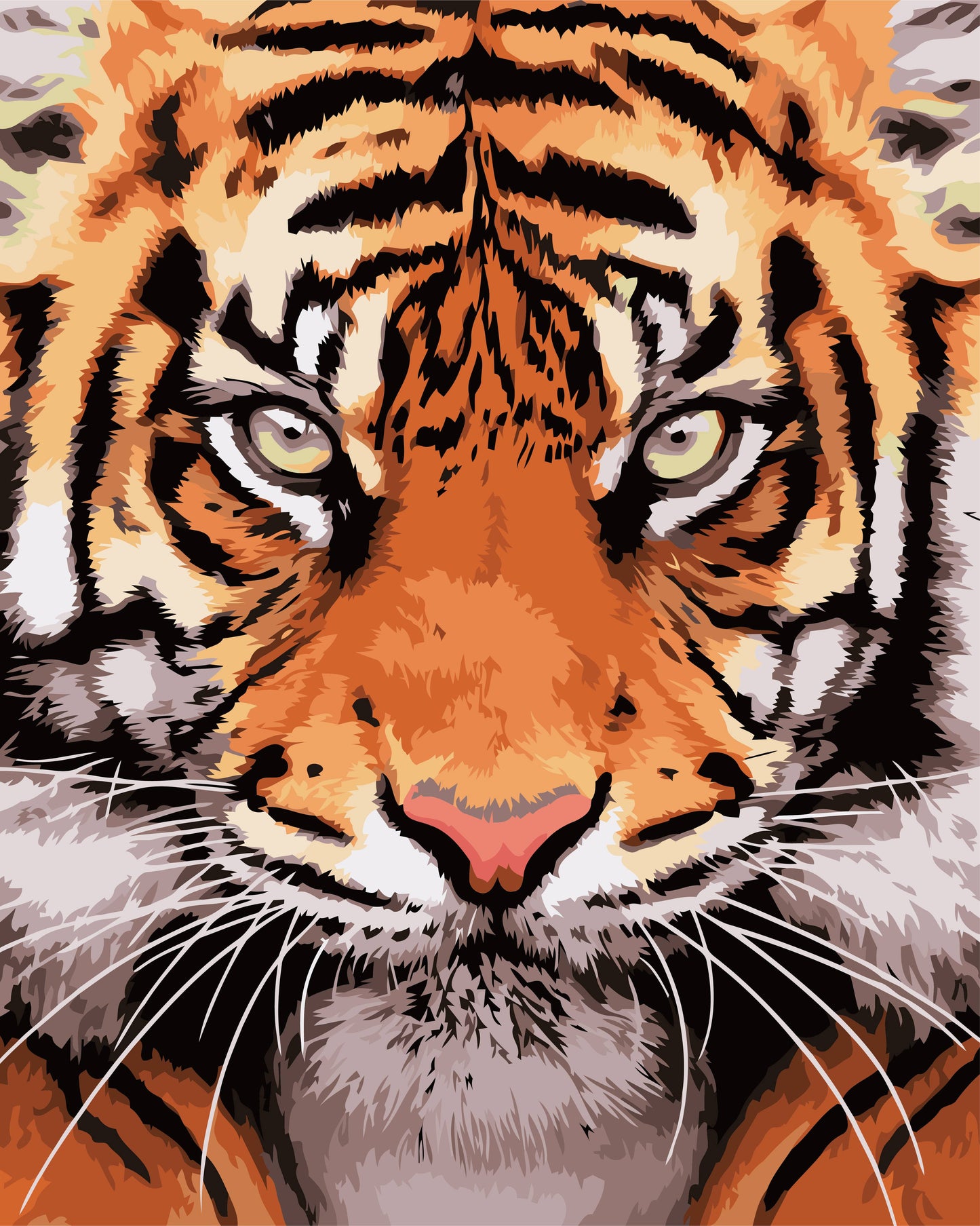 Tiger Face, by Aron Gadd - DIY Paint By Numbers Kit
