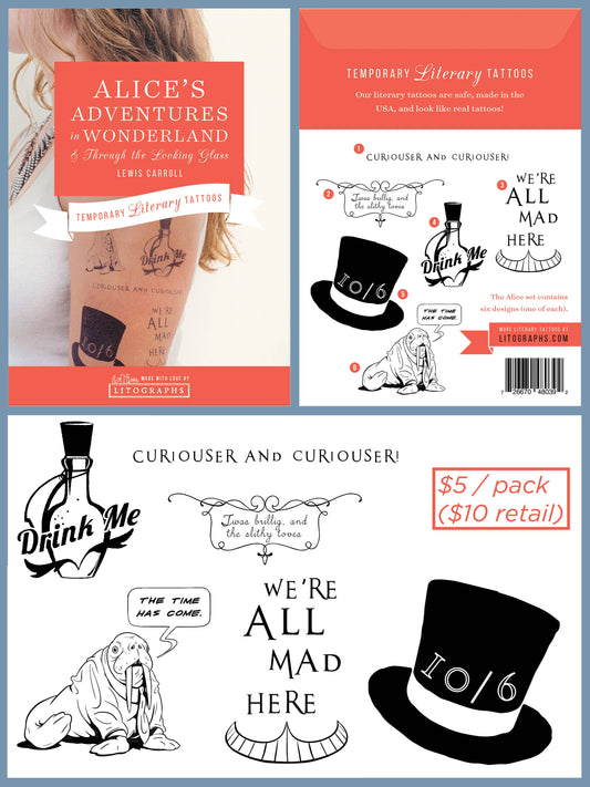 Alice's Adventures in Wonderland - Tattoo Pack (6 designs)