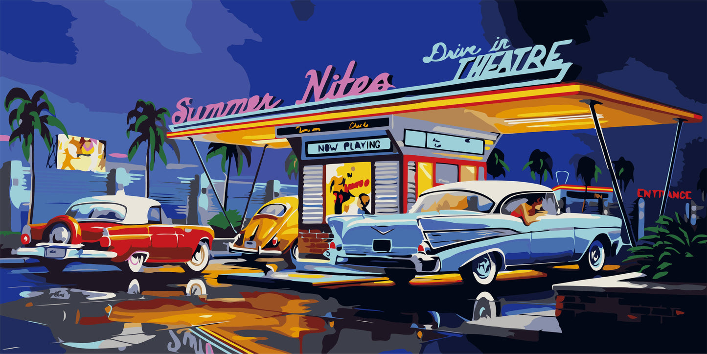Summer Nites - DIY Paint By Numbers Kit - Vintage Wall Art