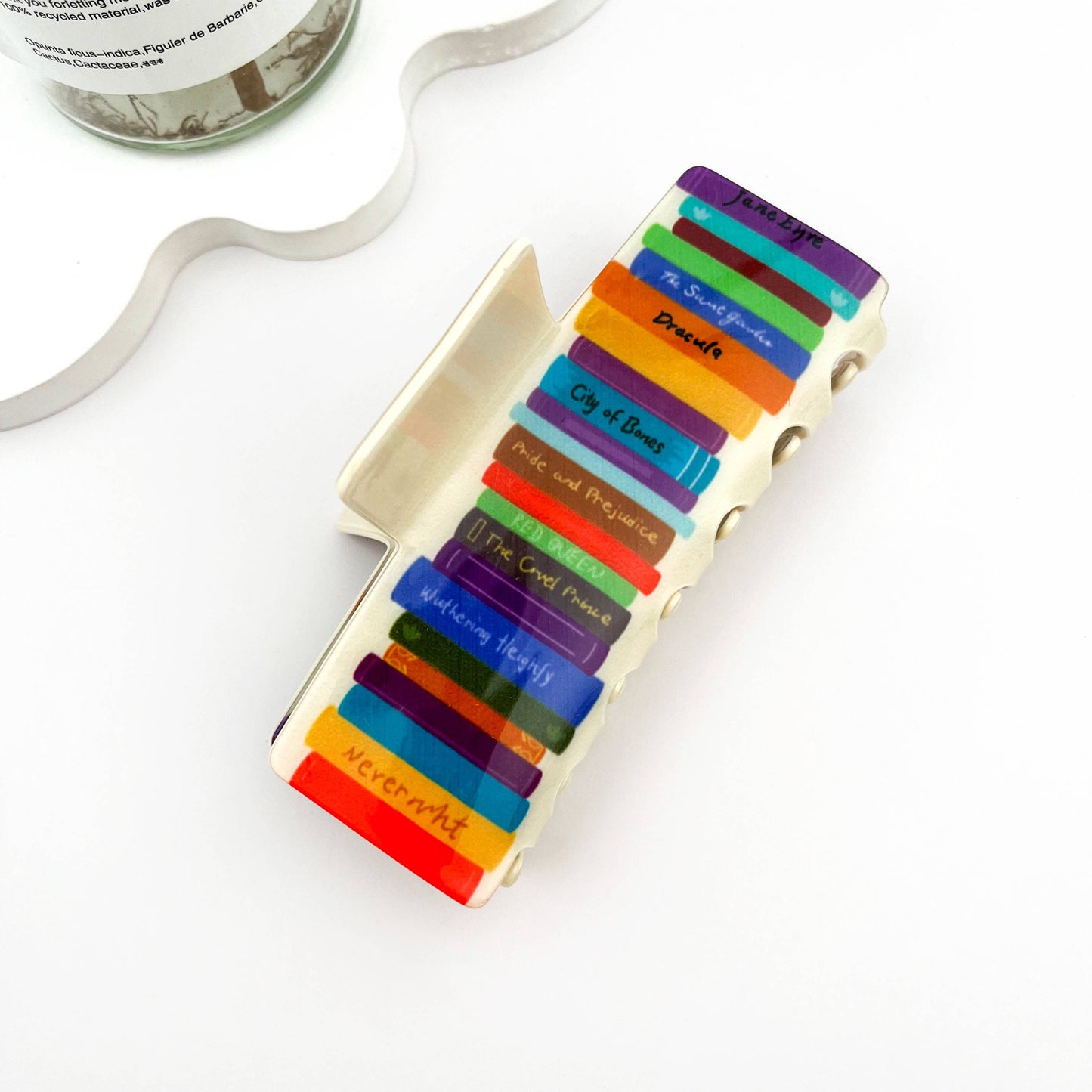 📚 Colorful Book Stack Hair Claw – PVC Study Buddy Clip