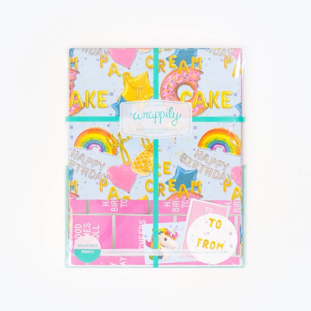 Birthday Balloons ‚Ä¢ Double-sided Eco Wrapping Paper
