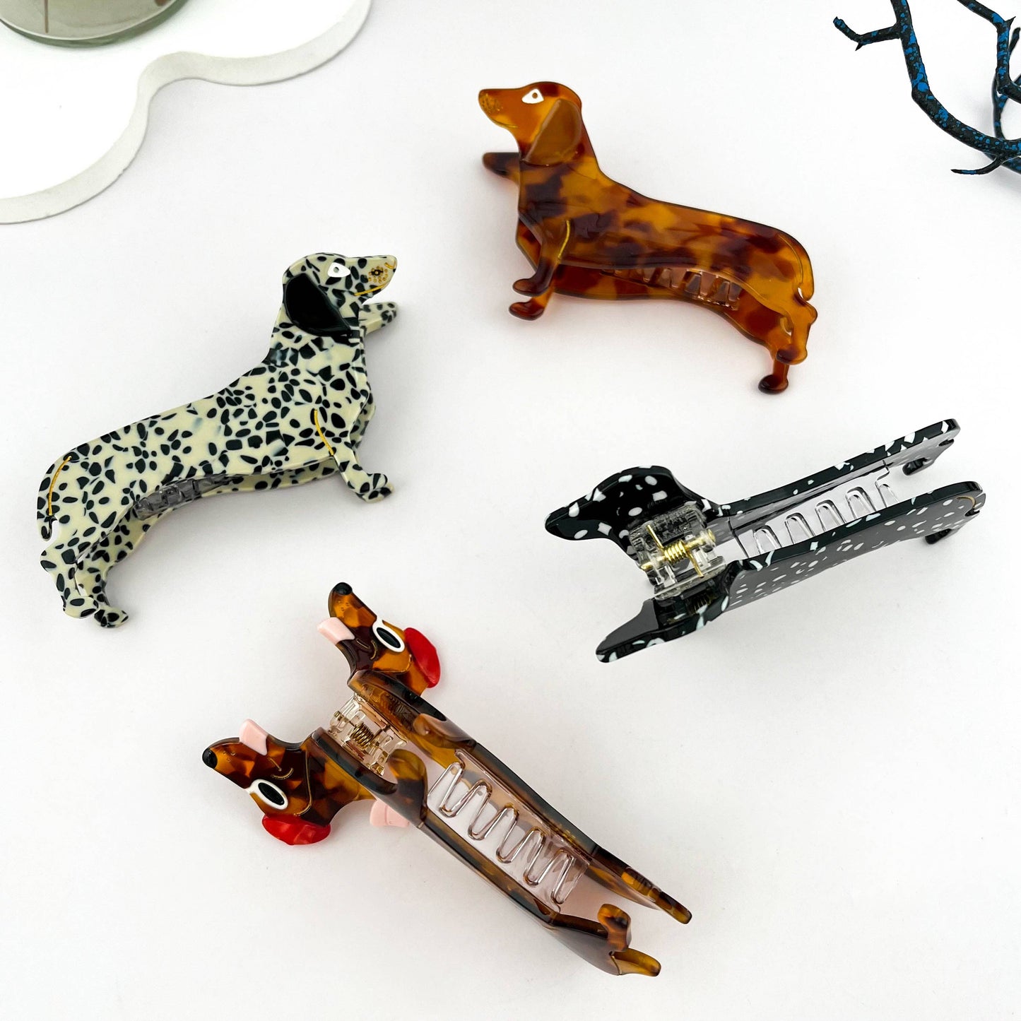Smart & Playful Dachshund Acetate Hair Claw Clip