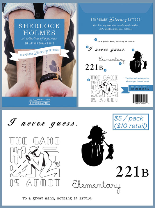 The Adventures of Sherlock Holmes - Tattoo Pack (6 designs)
