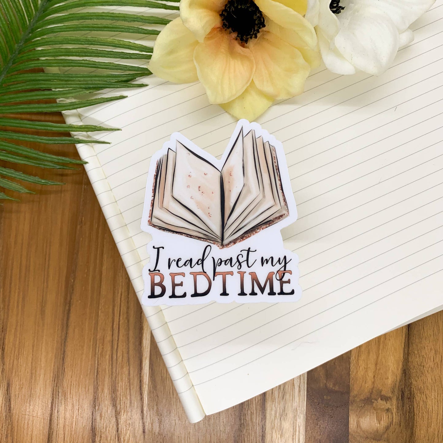 I Read Past My Bedtime, Clear Vinyl Sticker, 3x3 inch