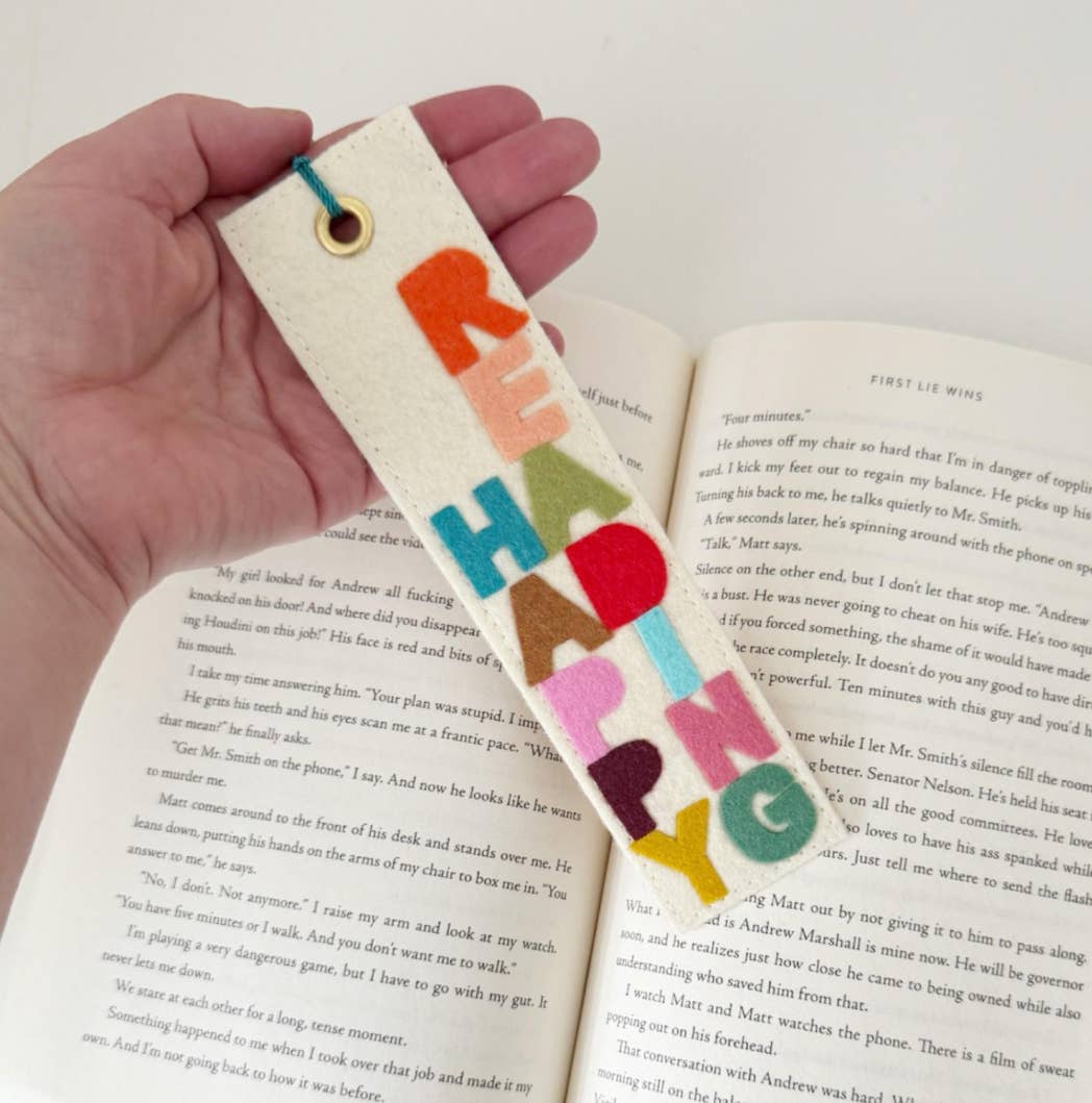 Happy Reading Felt Bookmark
