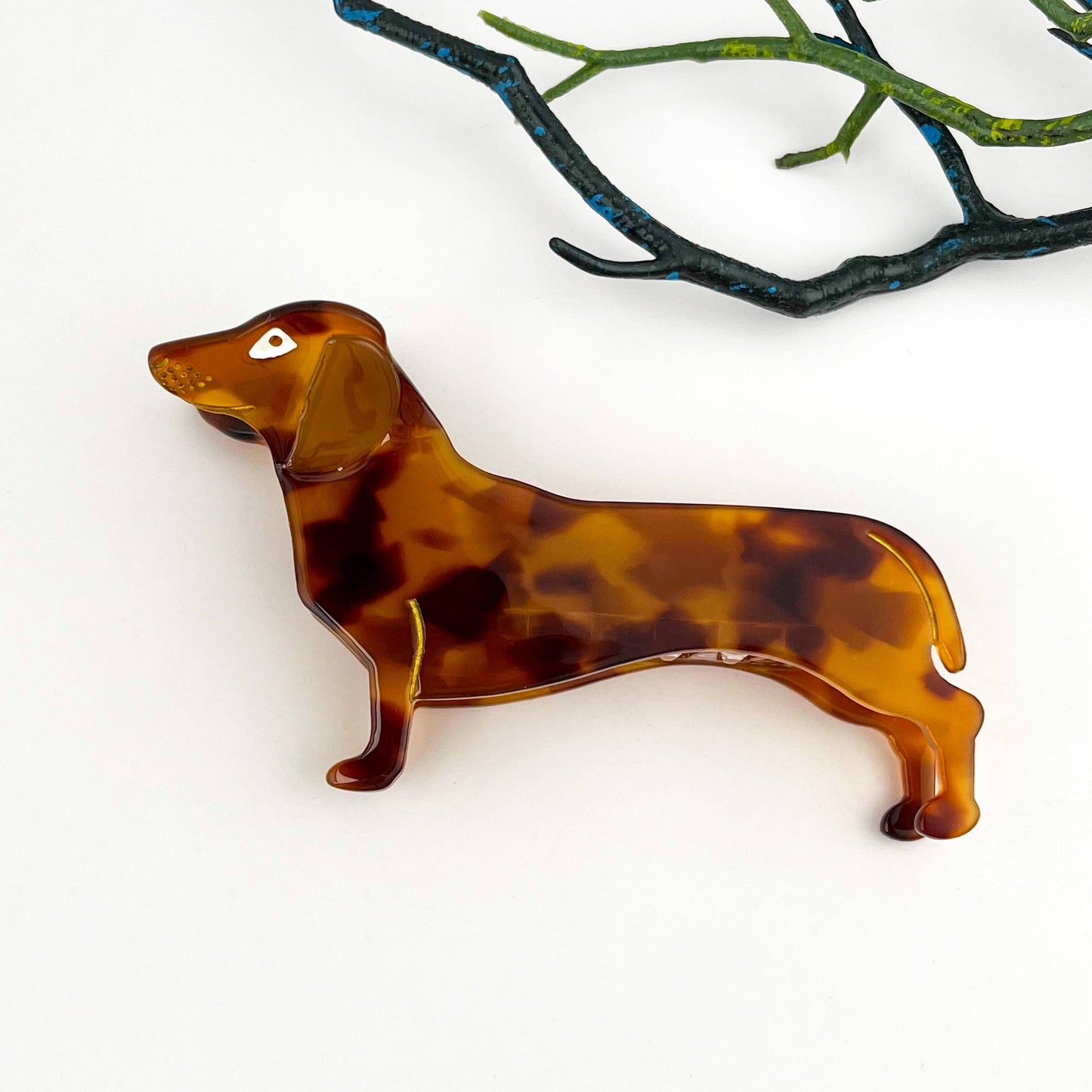 Smart & Playful Dachshund Acetate Hair Claw Clip