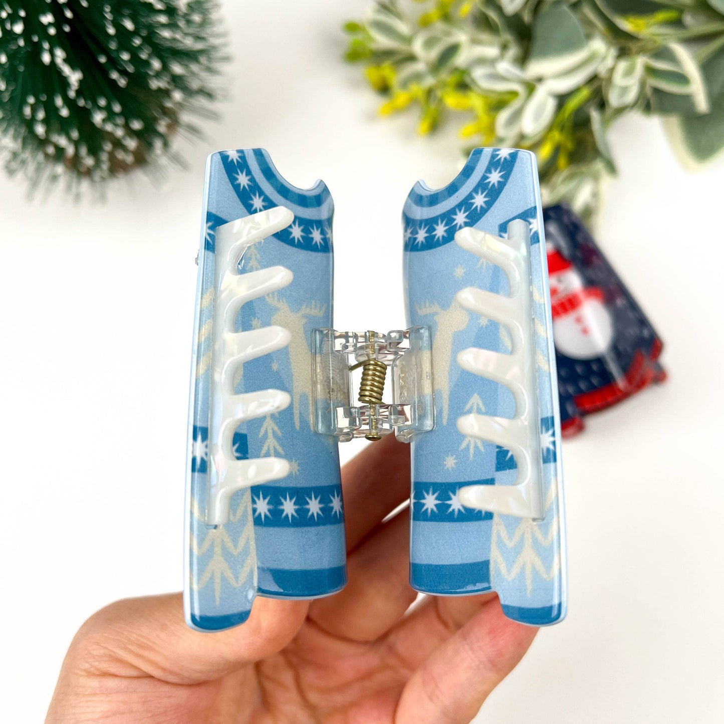 Sweater Style Hair Clip, Christmas Claw Clip