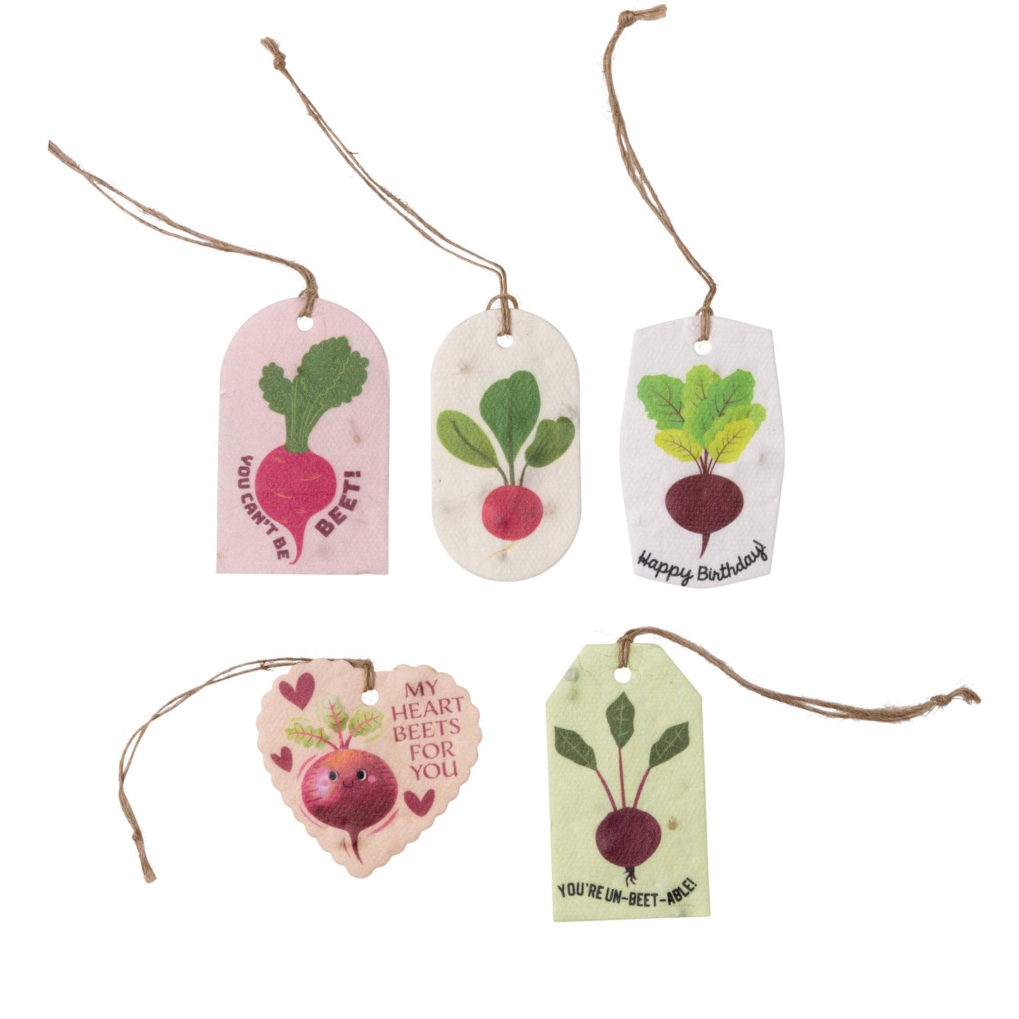 Plantable Seed Gift Tags - Vintage Seed Design, 5 Gift Tags