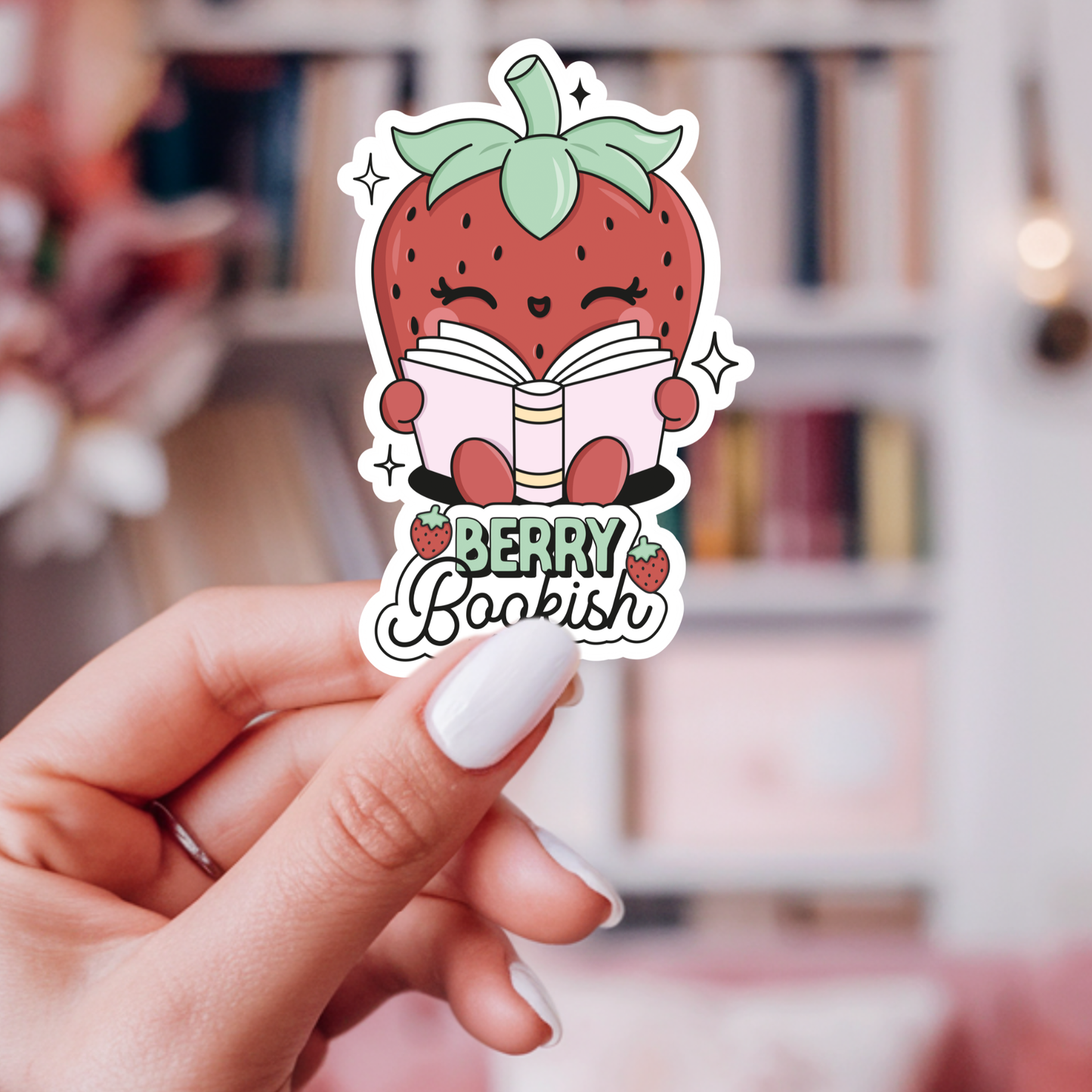 Berry Bookish Vinyl Sticker