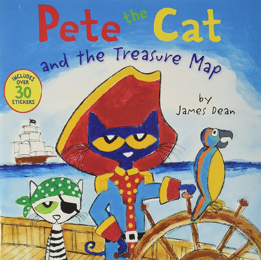Pete the Cat and the Treasure Map: Includes Over 30 Stickers! cover image
