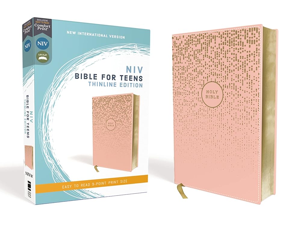 NIV, Bible for Teens, Thinline Edition, Leathersoft, Pink, Red Letter, Comfort Print cover image