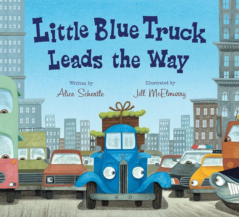 Little Blue Truck Leads the Way Board Book cover image