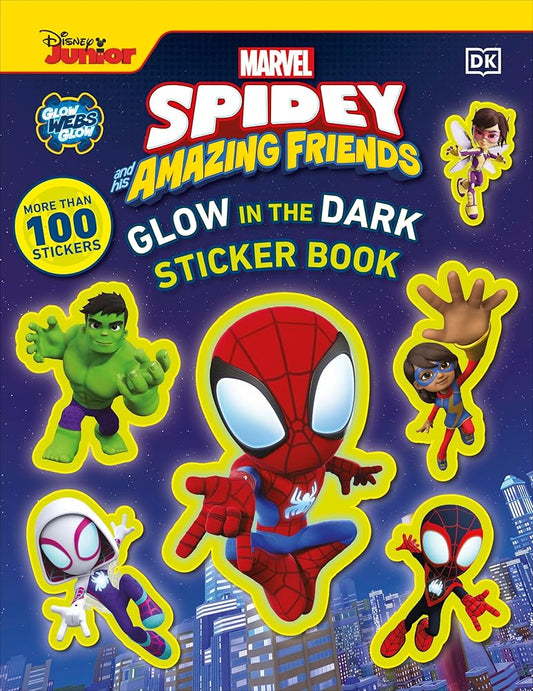 Marvel Spidey and His Amazing Friends Glow in the Dark Sticker Book: With More Than 100 Stickers (Disney Junior: Marvel Spidey and His Amazing Friends) cover image