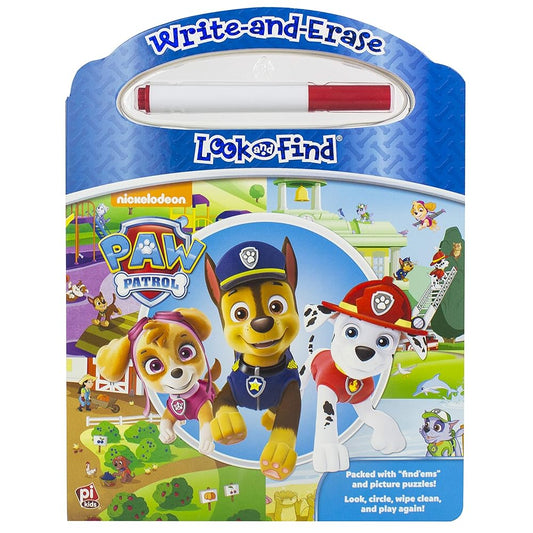 Nickelodeon - Paw Patrol - Write-and-Erase Look and Find Wipe Clean Board Book - PI Kids cover image