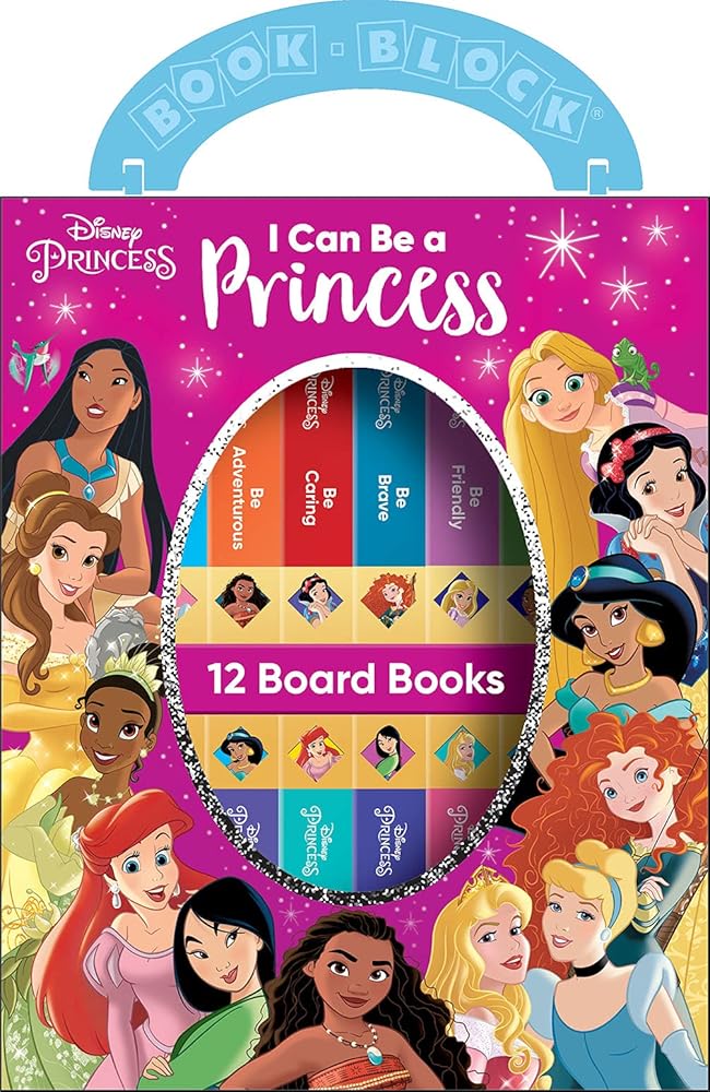 Disney Princess - I Can Be Princess My First Library Board Book Block 12-Book Set Teaches Positive Traits Like Caring, Friendliness, Curiosity, and More! - PI Kids cover image
