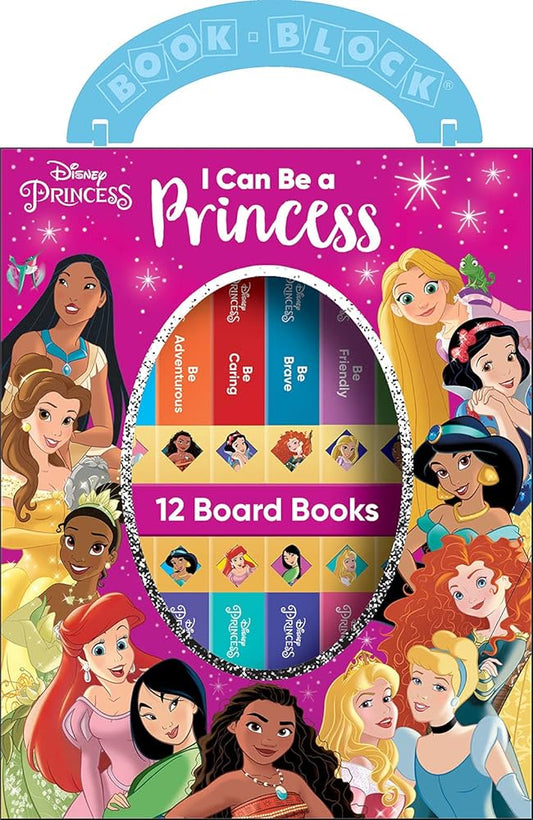 Disney Princess - I Can Be Princess My First Library Board Book Block 12-Book Set Teaches Positive Traits Like Caring, Friendliness, Curiosity, and More! - PI Kids cover image
