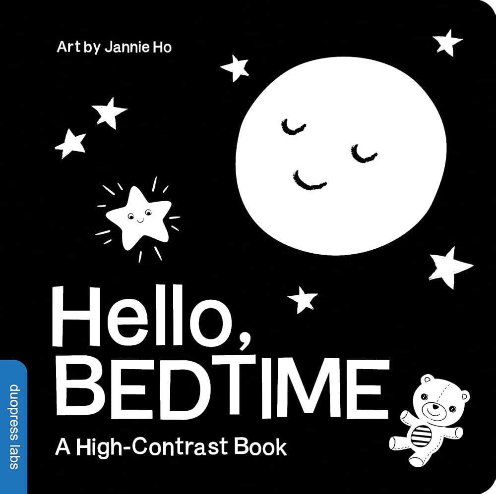 Hello, Bedtime: A High-Contrast Board Book for Babies, Perfect for a Shower Gift (High-Contrast Books, 7) cover image