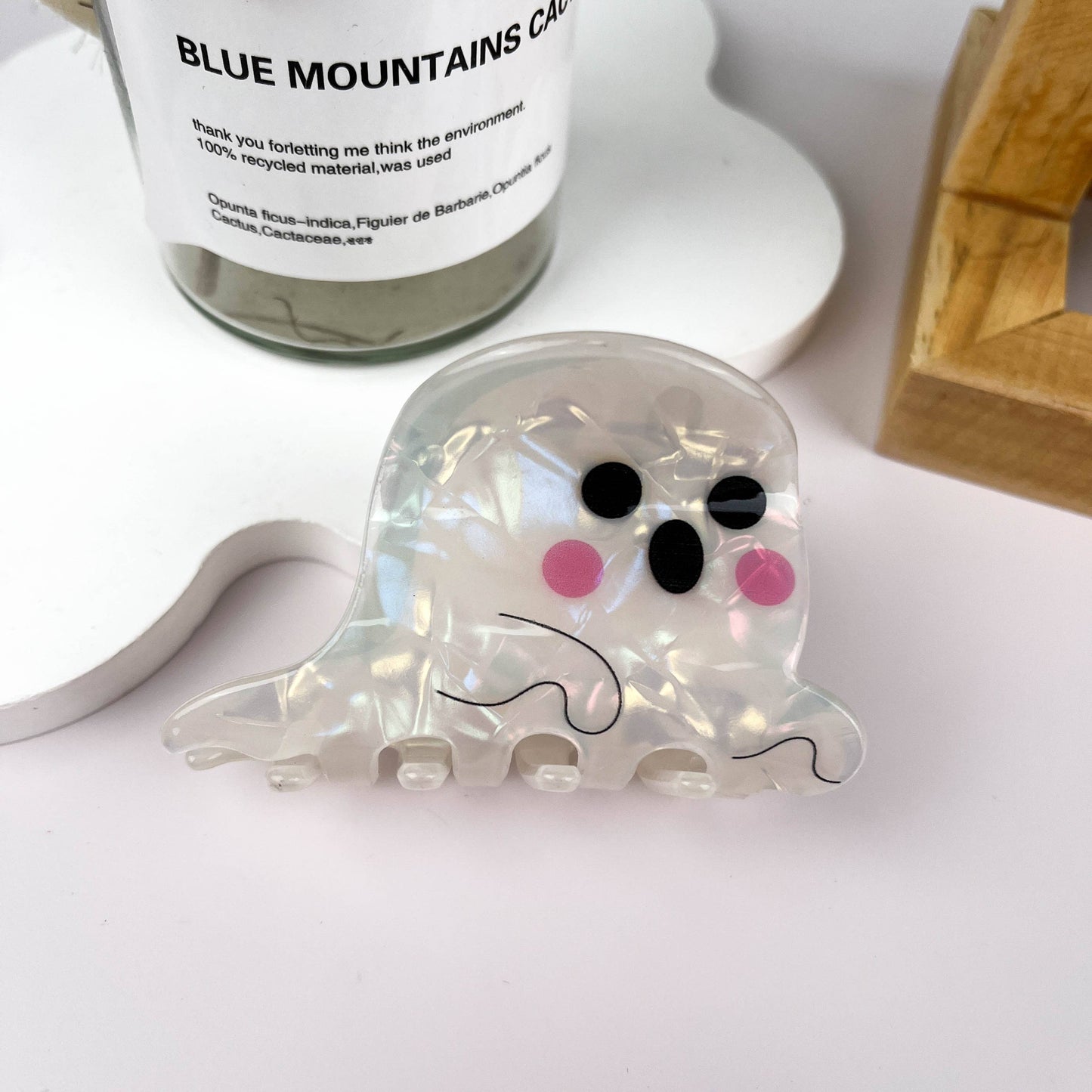 White Ghost Halloween Hair Clip