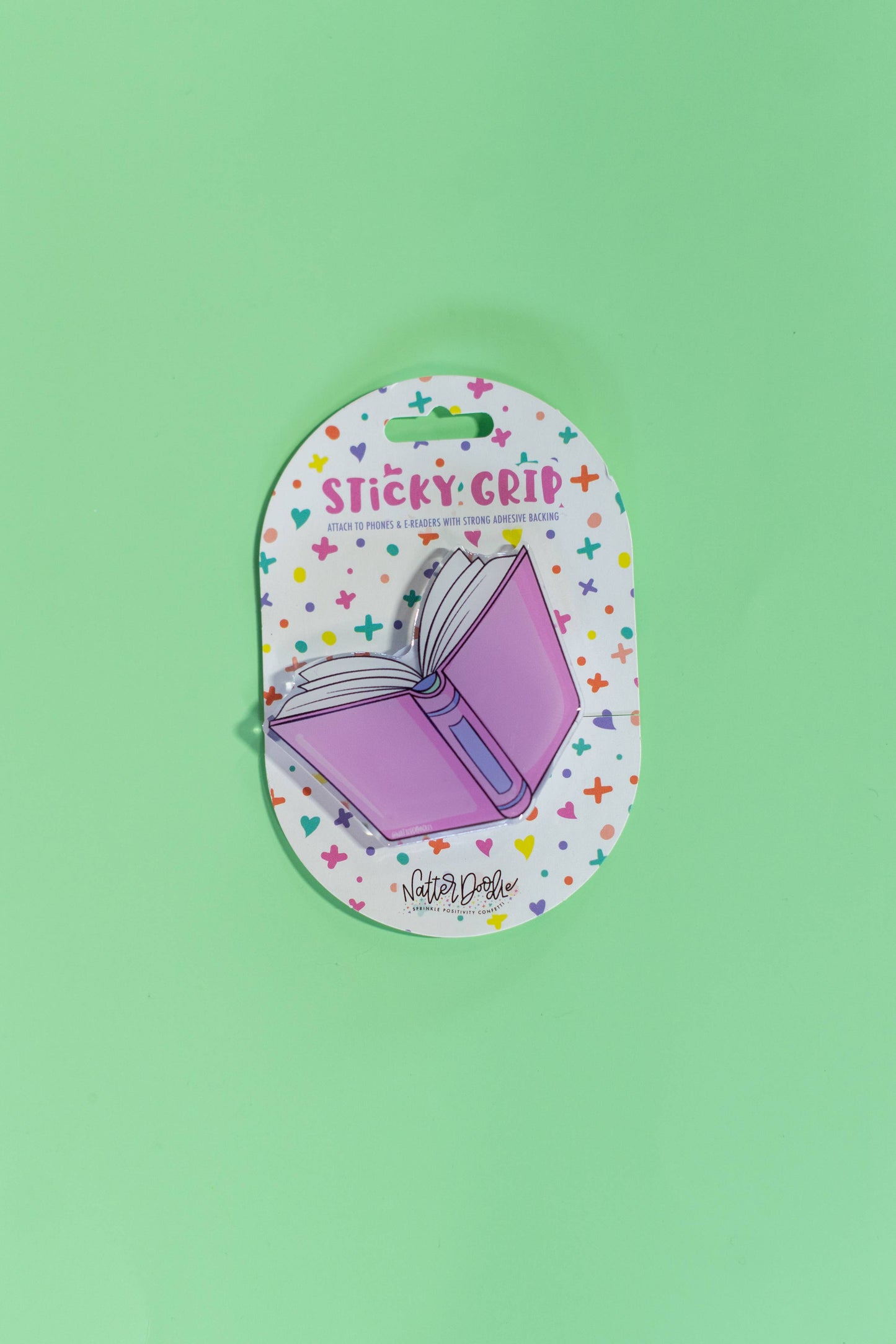 Call Me Bookish Phone Grip – Pink Book Holder for Readers