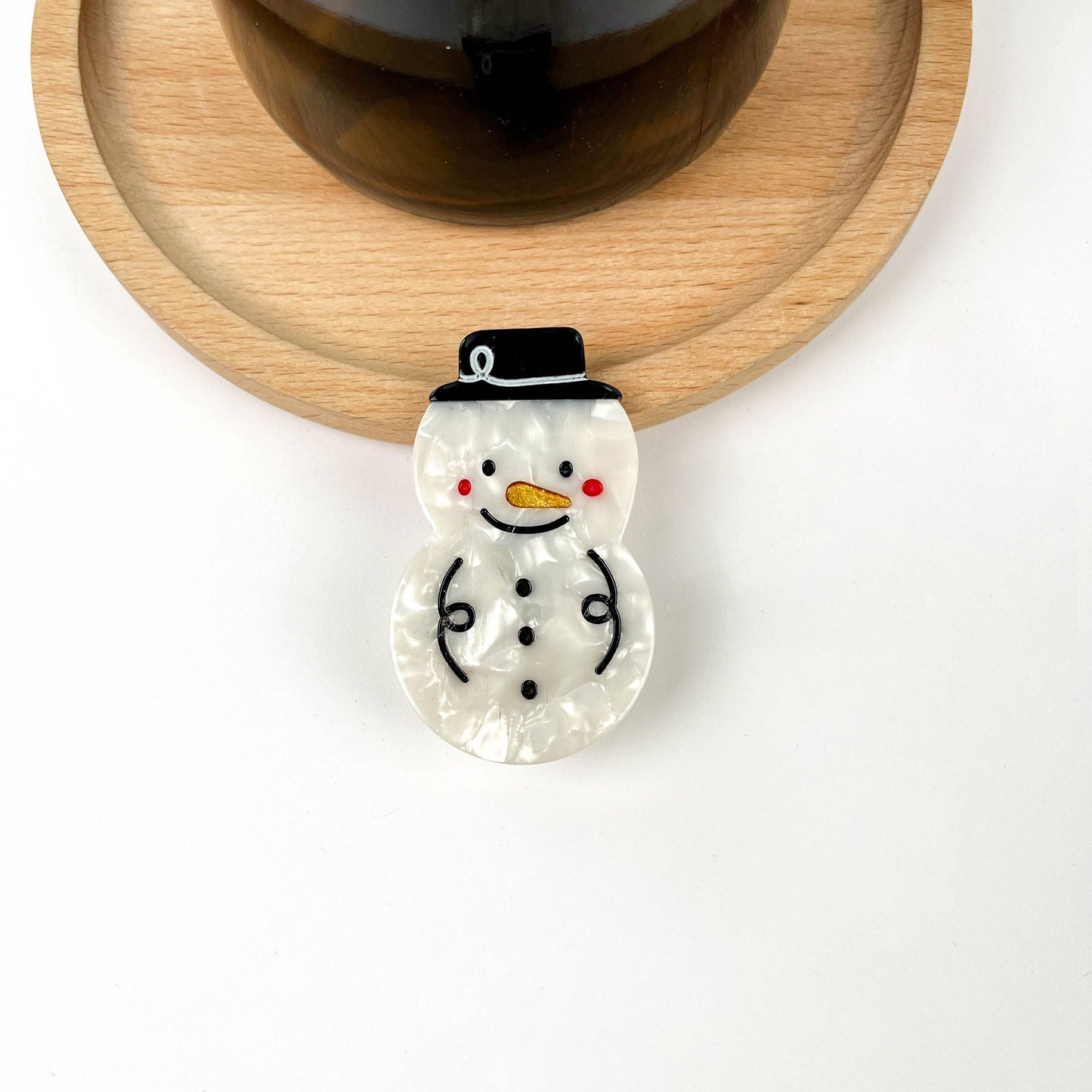 Hat Snowman Claw Clip, Christmas Winter Acetate Hair Clip