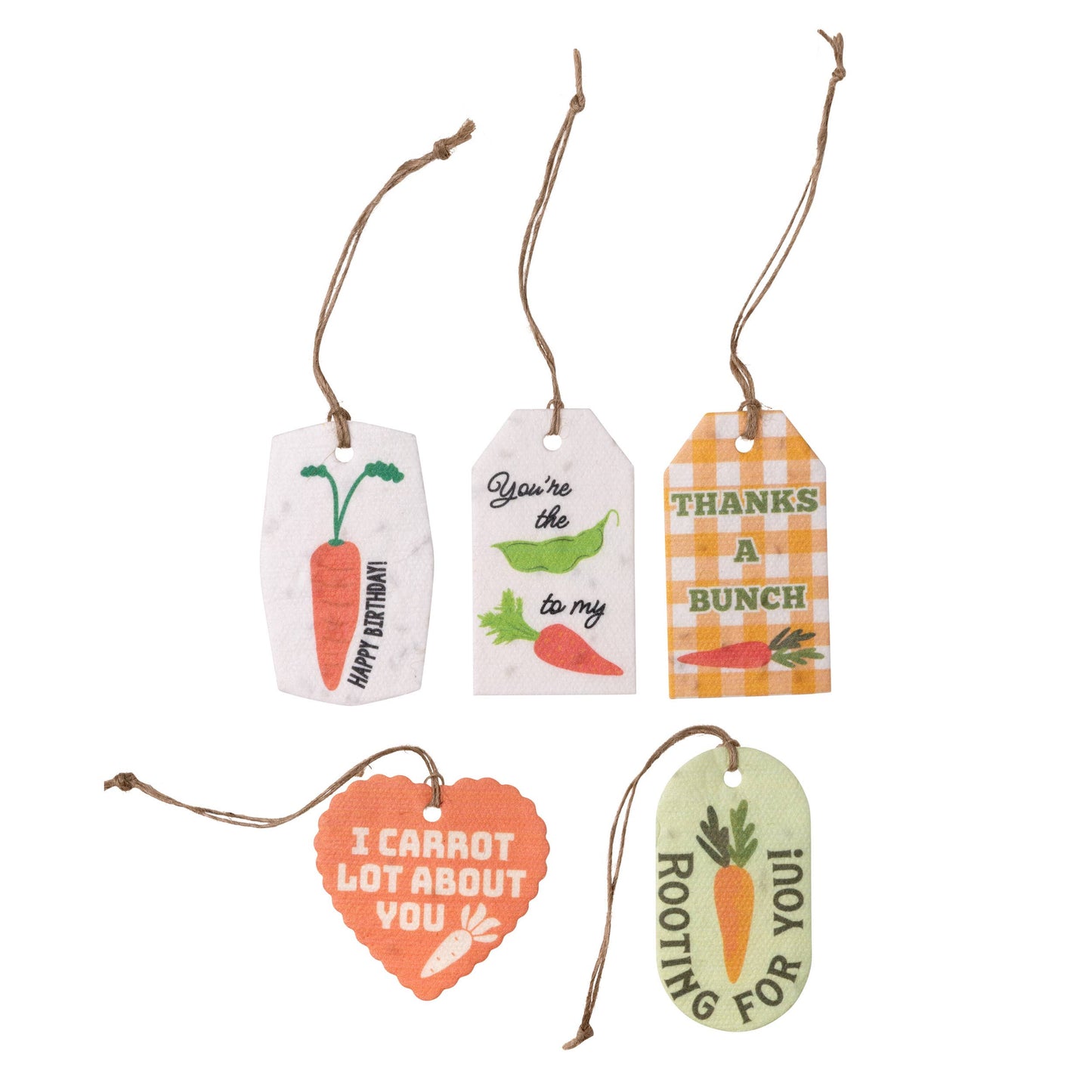 Plantable Seed Gift Tags - Vintage Seed Design, 5 Gift Tags