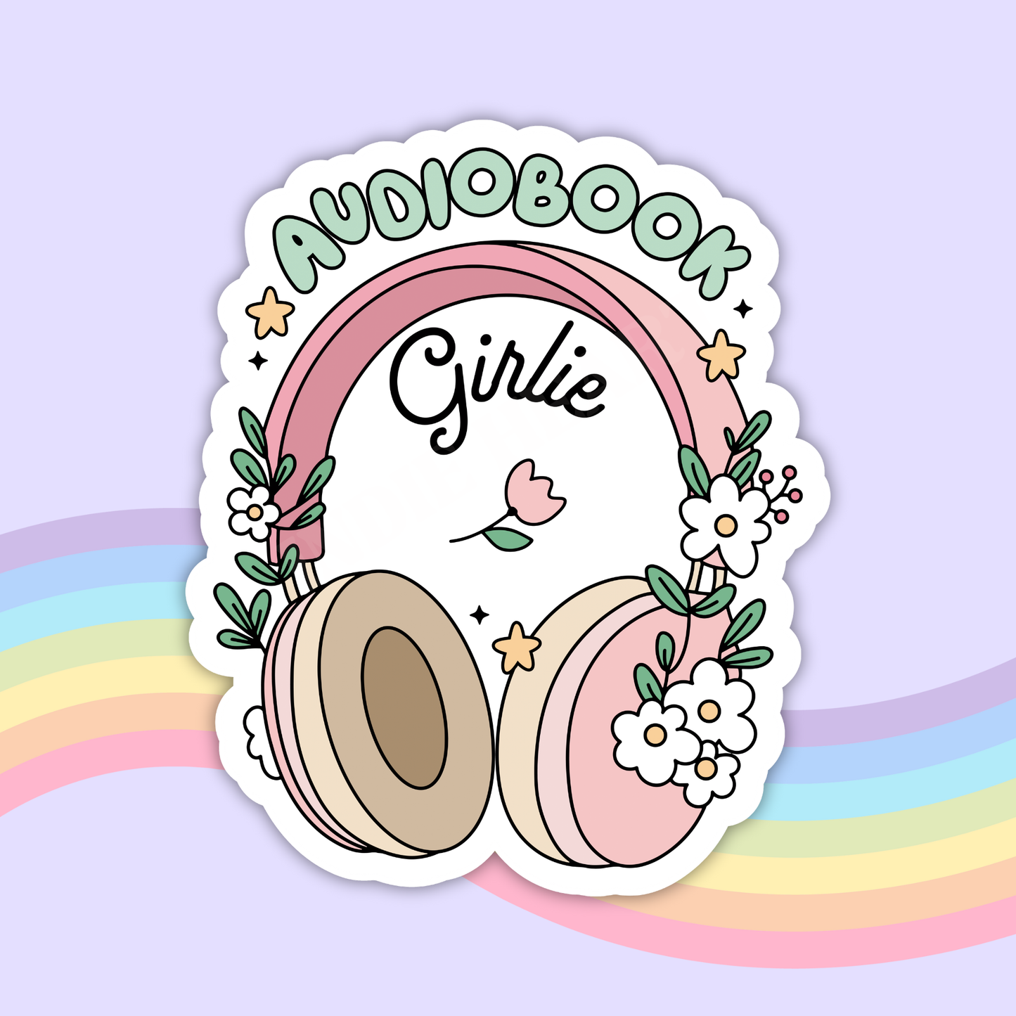Audio Book Girlie Vinyl Sticker