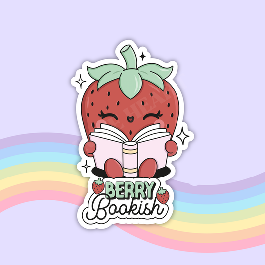 Berry Bookish Vinyl Sticker