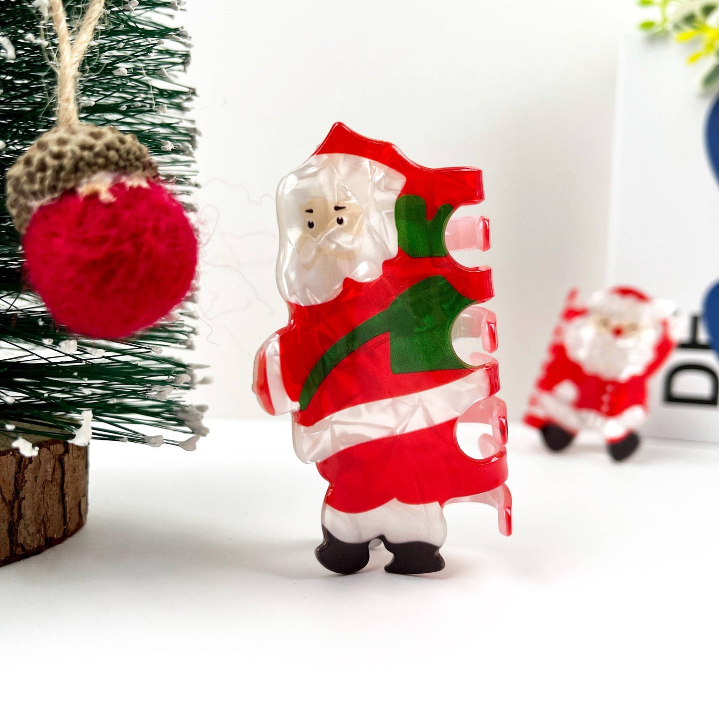 Cute Santa Claus Hair Clip, Red Christmas Claw Clips