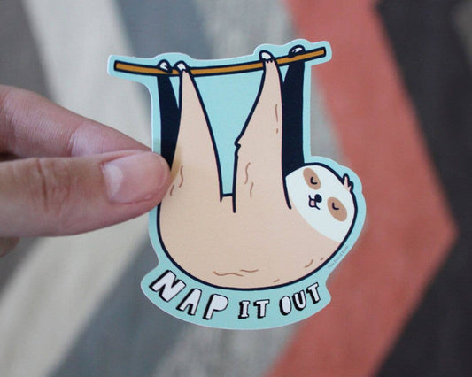 Nap It Out Sloth Vinyl Decal Sticker