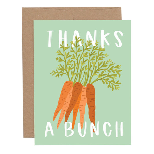 Thanks A Bunch Carrots Thank You Greeting Card