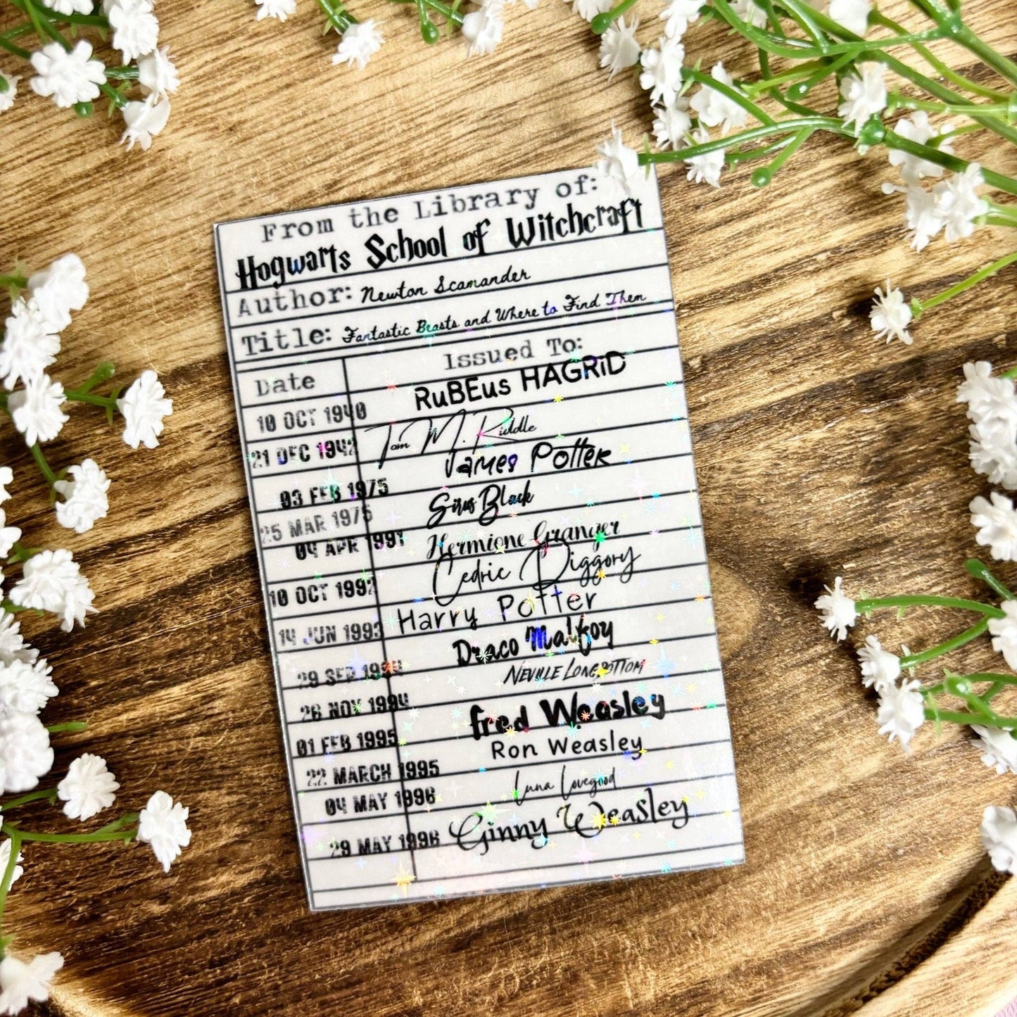 Borrow Card Magic School Laminated Cardstock Bookmark
