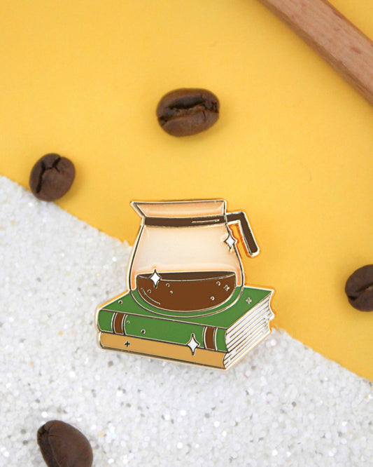 Coffee and Books Enamel Pin