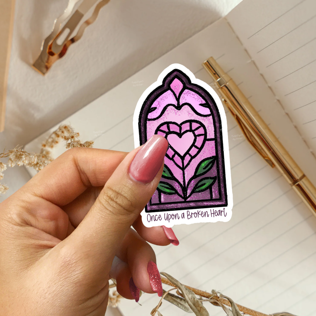 Once Upon a Broken Heart Stained Glass Window Sticker