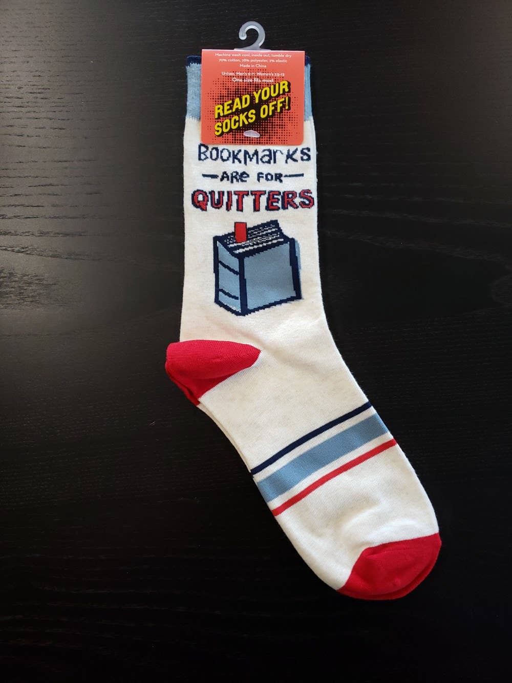 Bookmarks are for Quitters Socks (LoveLit Book Theme)