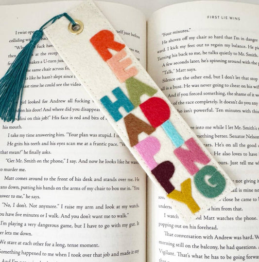 Happy Reading Felt Bookmark