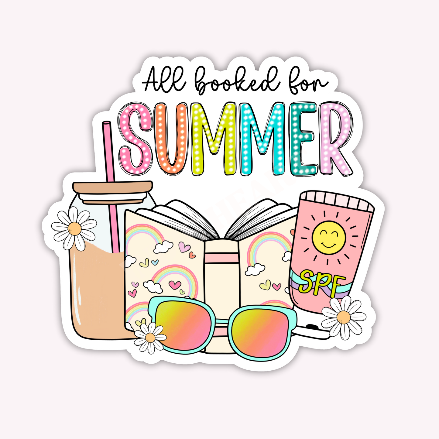 All Booked For Summer Sticker