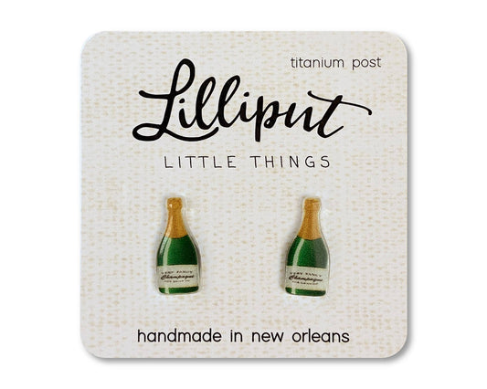Champagne Bottle Earrings // NYE // Bridesmaid Earrings