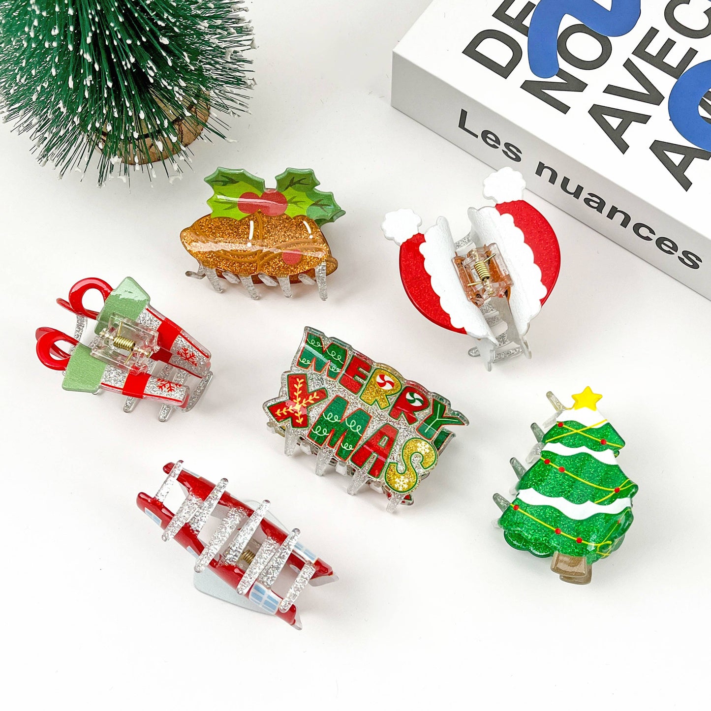 Christmas Series Claw Clip, Winter Hair Clip