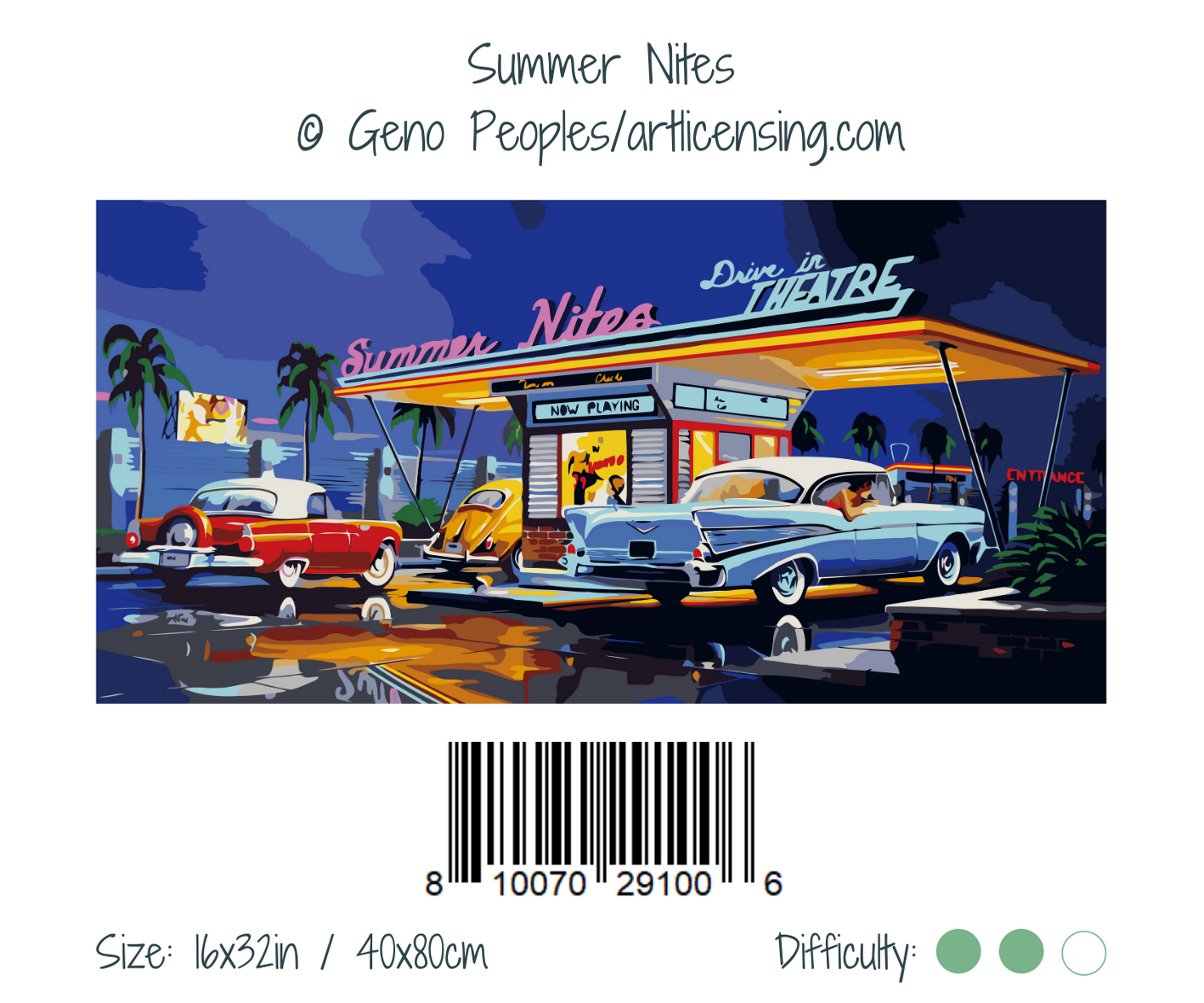 Summer Nites - DIY Paint By Numbers Kit - Vintage Wall Art