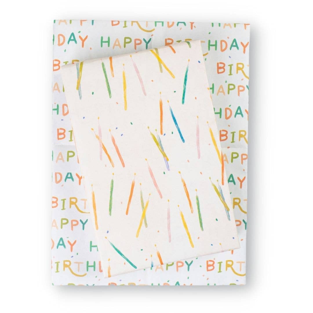 Candles/ Happy Birthday ¬†‚Ä¢ Double-Sided Eco Wrapping Paper