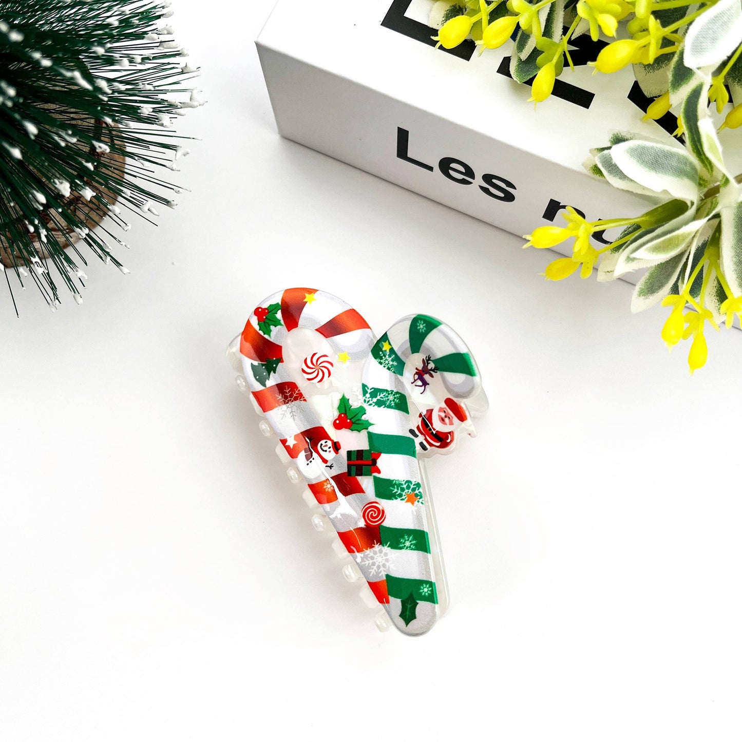 Crutch Hair Clip,Christmas Claw Clip