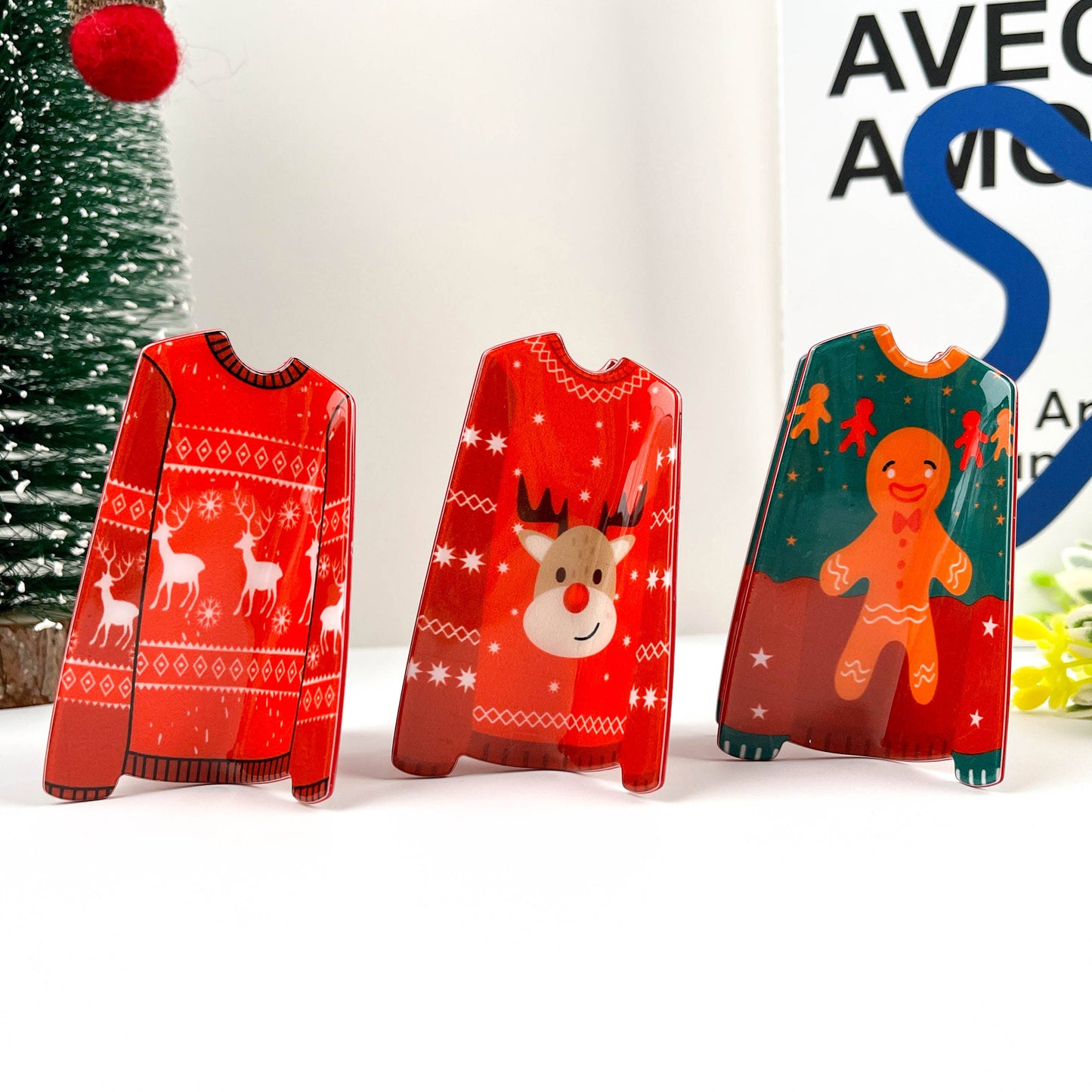 Sweater Style Hair Clip, Christmas Claw Clip