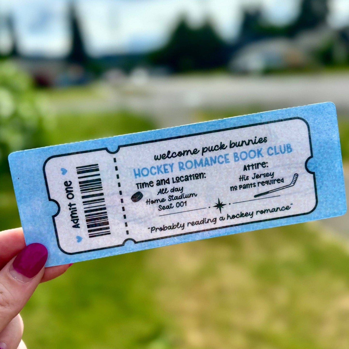 Hockey Romance Book Club Cardstock Bookmark