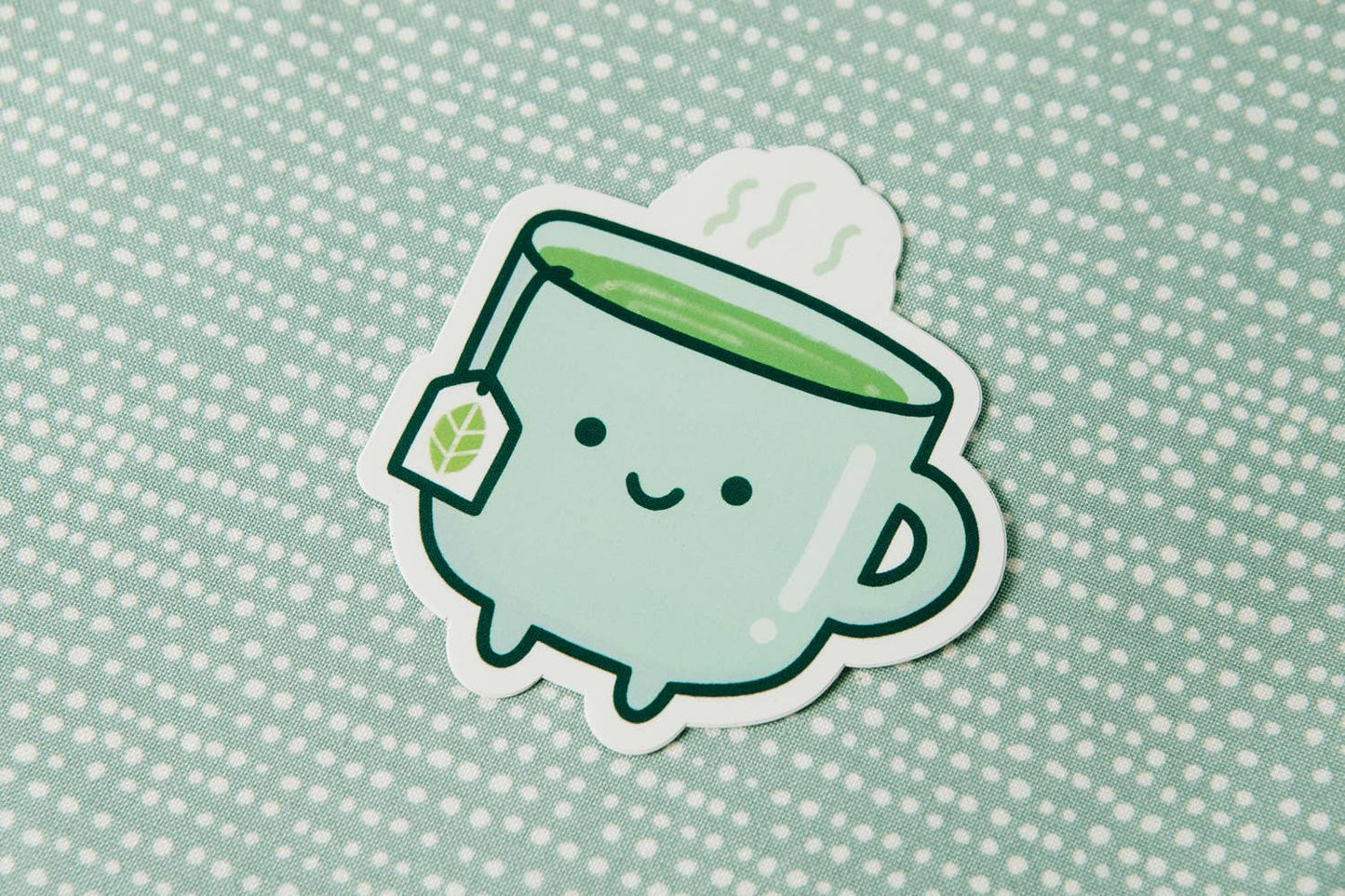 Green Tea Cup Vinyl Decal Sticker